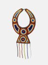 African beaded collar necklace white - Image 2