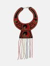 African beaded collar necklace white - Image 3