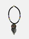 African beaded collar necklace white - Image 4